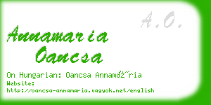 annamaria oancsa business card